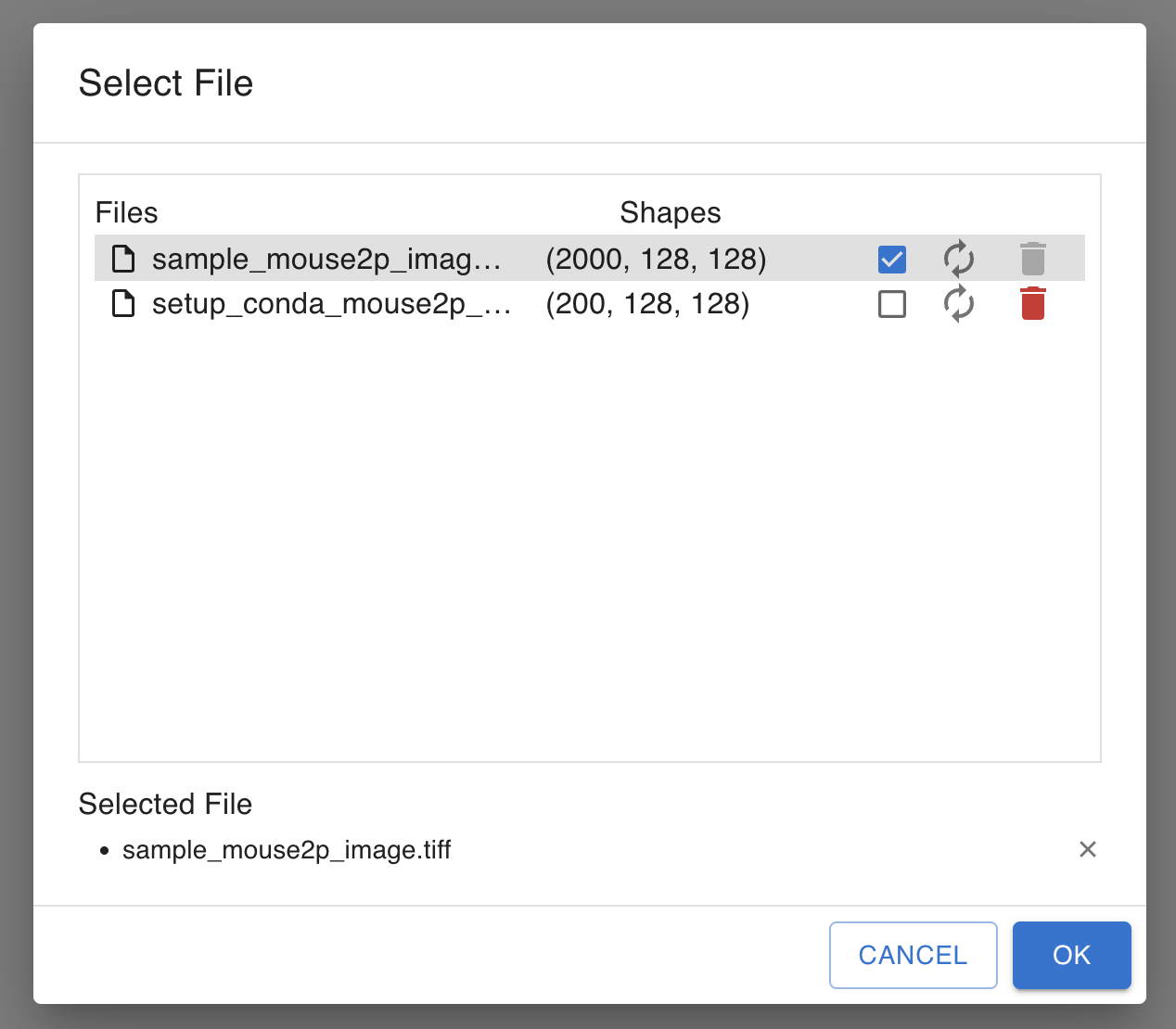 Image file selection