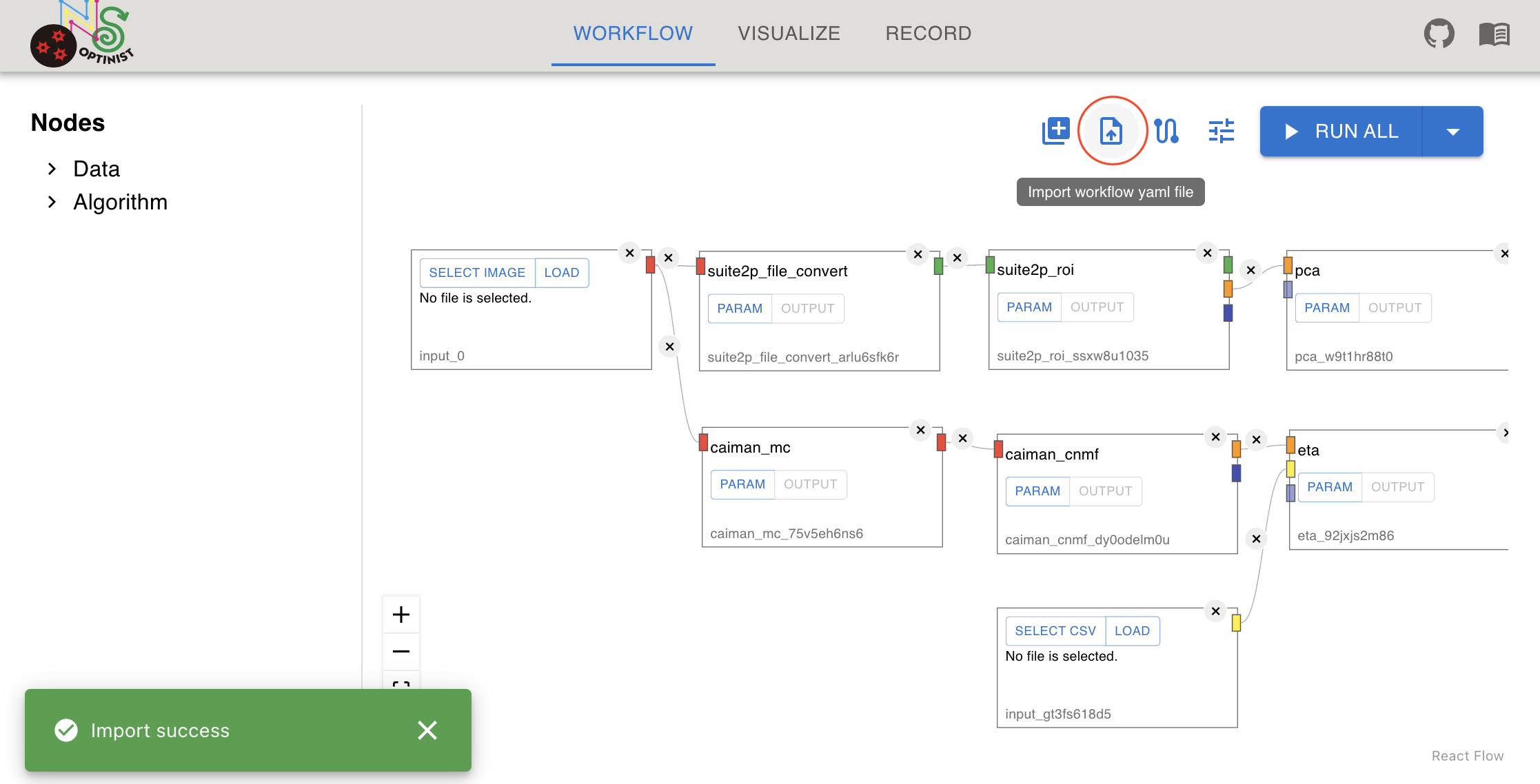 Import workflow